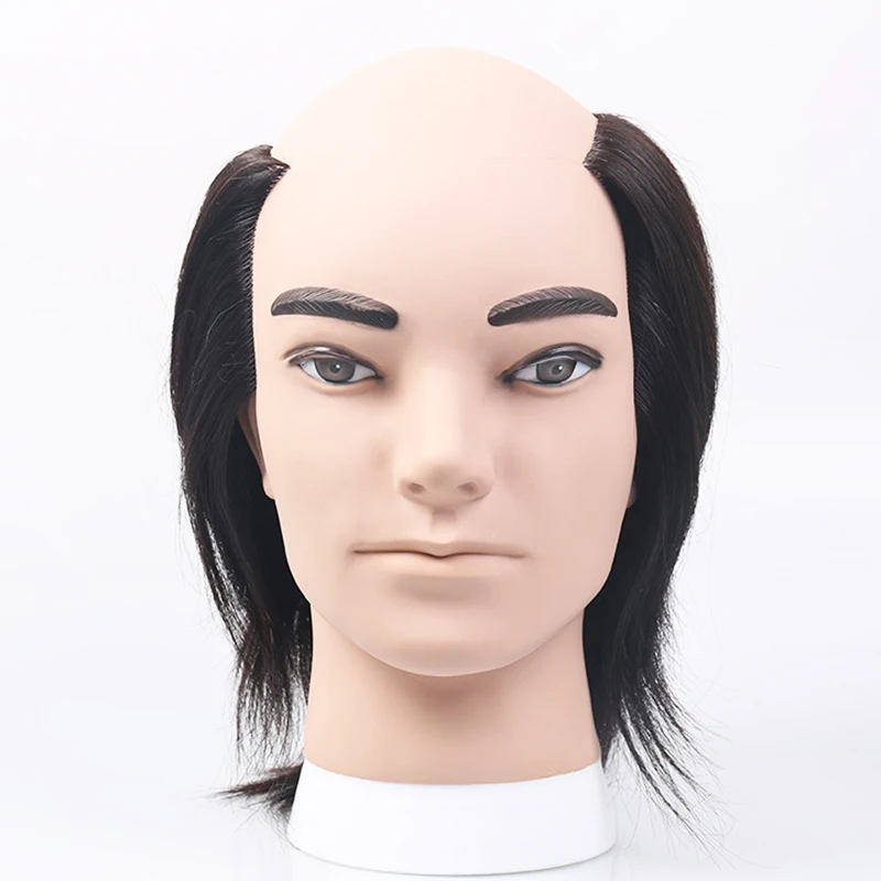 New Arrival Male short hair baldness training head 100% real hair man mannequin head for block hair wig making 
New Arrival Male short hair baldness training head 100% real hair man mannequin head for block hair wig making