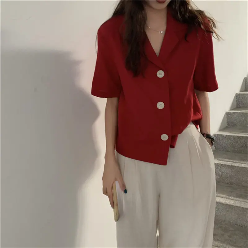 HziriP Elegant Retro Short Sleeves Women All Match 2019 Summer Loose Vintage V-Neck Fashion Solid Tops Free Casual Red Shirts
HziriP Elegant Retro Short Sleeves Women All Match 2019 Summer Loose Vintage V-Neck Fashion Solid Tops Free Casual Red Shirts