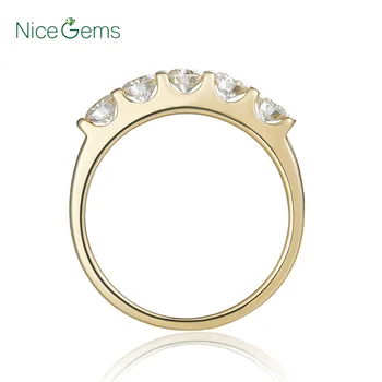 NiceGems Solid 14K Yellow Gold 1 Carat TW. 3.5mm D Color 5 Stone Wedding Band Moissanite Diamond Half Eternity for women
NiceGems Solid 14K Yellow Gold 1 Carat TW. 3.5mm D Color 5 Stone Wedding Band Moissanite Diamond Half Eternity for women