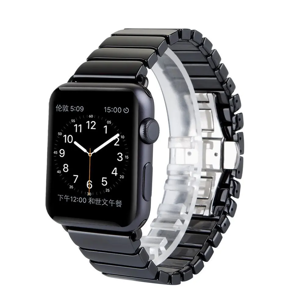 Luxury Ceramic Band for Apple Watch 42mm 38mm 40mm 44mm Ceramic Butterfly Smooth Bracelet Belt for iWatch Strap 4 3 2 1 Series
Luxury Ceramic Band for Apple Watch 42mm 38mm 40mm 44mm Ceramic Butterfly Smooth Bracelet Belt for iWatch Strap 4 3 2 1 Series