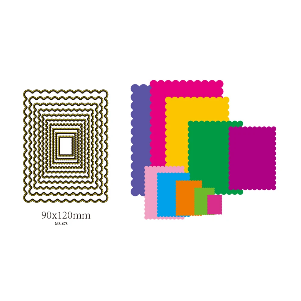 10pcs scalloped rectangle frame metal cutting Dies Scrapbooking Craft Die Cut create Emboss paper card make Stencil 90x120mm
10pcs scalloped rectangle frame metal cutting Dies Scrapbooking Craft Die Cut create Emboss paper card make Stencil 90x120mm