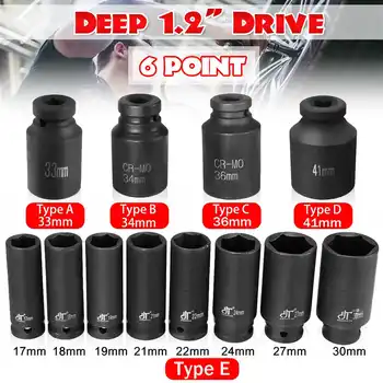 Wheel Black Hex 6 Point 1/2" Drive Deep Socket 17mm 18mm 19mm 21mm 22mm 24mm 27mm 30mm 33mm 34mm 36mm 41mm
Wheel Black Hex 6 Point 1/2" Drive Deep Socket 17mm 18mm 19mm 21mm 22mm 24mm 27mm 30mm 33mm 34mm 36mm 41mm