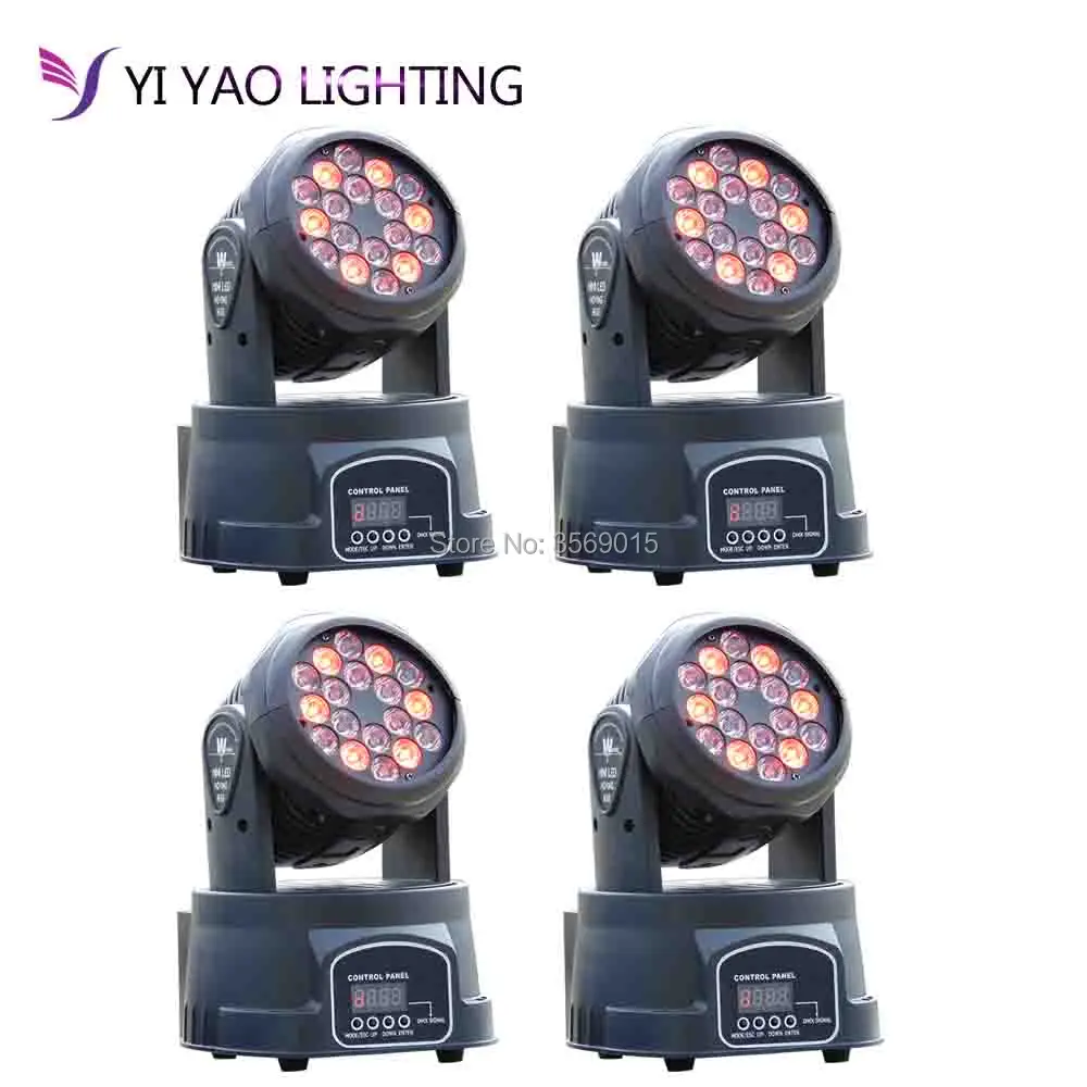 

4pcs/lot DMX Stage Light LED Moving Head Mini wash 18X3W RGB Professional Stage DJ