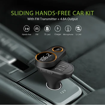 Wireless Bluetooth FM Transmitter Modulator Handsfree Car Kit DC12-24V 2.4A Dual USB Charger TF Card XM-91
Wireless Bluetooth FM Transmitter Modulator Handsfree Car Kit DC12-24V 2.4A Dual USB Charger TF Card XM-91
