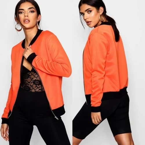 2018 Autumn And Winter Long Sleeve Orange Bomber Jacket Casual Patchwork Coat American Style Brief Formal Jackets
2018 Autumn And Winter Long Sleeve Orange Bomber Jacket Casual Patchwork Coat American Style Brief Formal Jackets