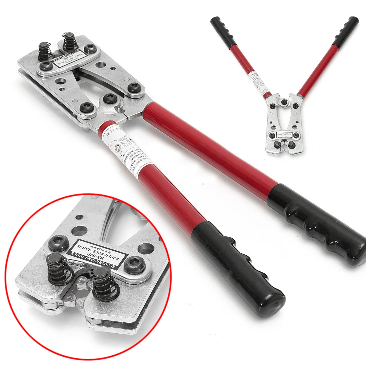 New 6-50mm LX-50B Wire Terminal Crimper Tool Cable Lug Crimping Plier Connector hand tools