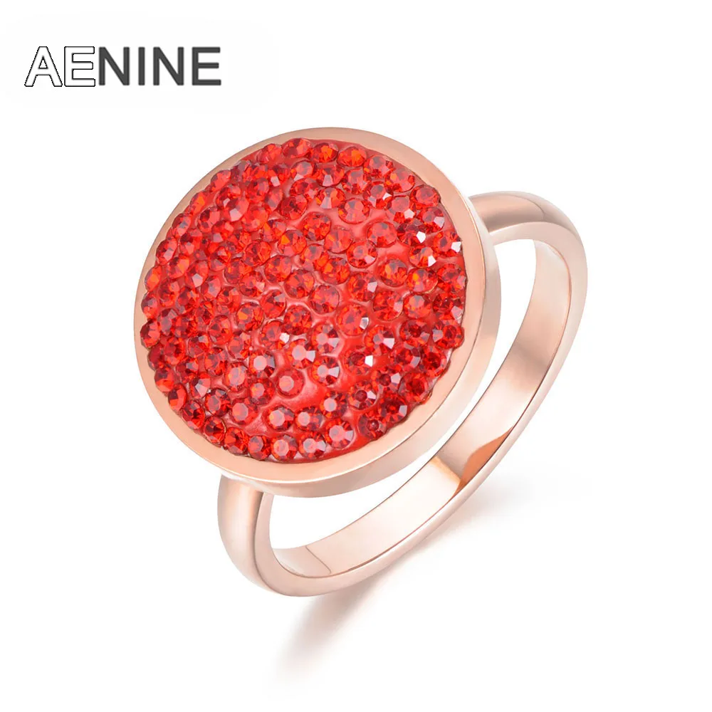 AENINE Rose Gold Color Round Shape Wedding Rings Jewelry Stainless Steel Black/Red Rhinestone Rings For Women Anneau AR18031
AENINE Rose Gold Color Round Shape Wedding Rings Jewelry Stainless Steel Black/Red Rhinestone Rings For Women Anneau AR18031