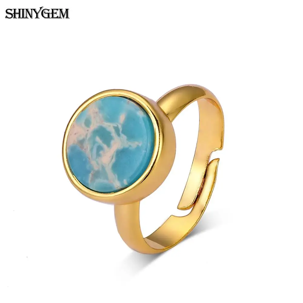 ShinyGem Vintage Sea Sediment Jaspers Ring Adjustable Gold Plating Retro Wedding Ring Light Colors Natural Stone Rings For Women
ShinyGem Vintage Sea Sediment Jaspers Ring Adjustable Gold Plating Retro Wedding Ring Light Colors Natural Stone Rings For Women