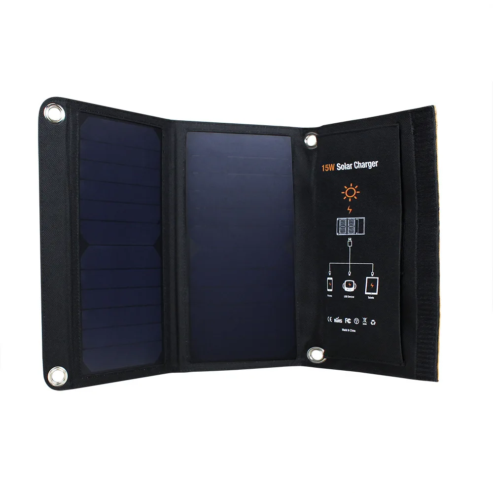 Фото Solar folding char bag Sun power 15W outdoor 5V portable fast mobile phone tablet charr | Электроника