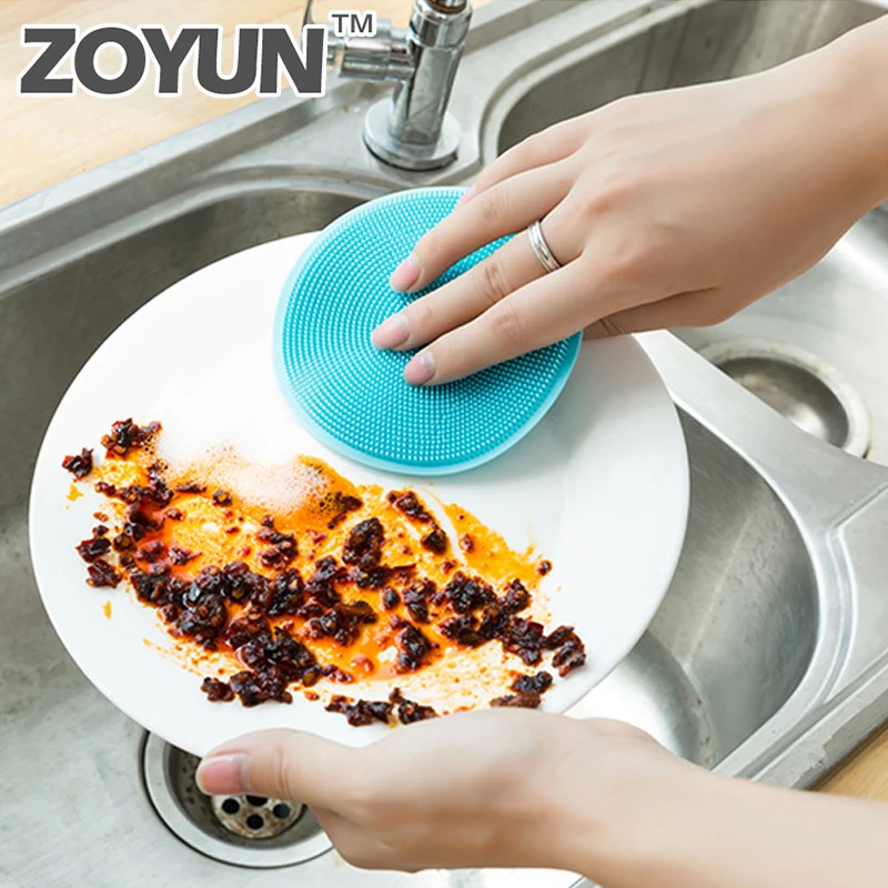 Фото Magic Cleaning Brushes Antibacterial Silicone Dishwashing Dish Bowl Pot Pan Fruit Sponges Scouring Pads Tool Kitchen Accessories | Дом и сад