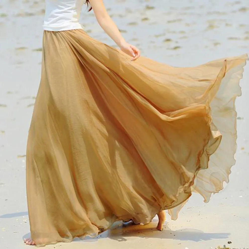 Maxi Long Casual Skirt Beach Sexy Women Lady Clothes Women Elastic Waist Chiffon Long Maxi Beach Net skirt#G
Maxi Long Casual Skirt Beach Sexy Women Lady Clothes Women Elastic Waist Chiffon Long Maxi Beach Net skirt#G
