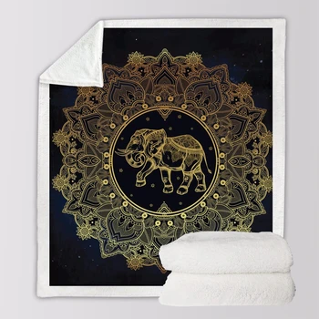 Indian Mandala Elephant Printed Throws Blanket on Sofa Bed Adults Sherpa Fleece Fluffy Living Room Bedroom Soft Warm Blankets
Indian Mandala Elephant Printed Throws Blanket on Sofa Bed Adults Sherpa Fleece Fluffy Living Room Bedroom Soft Warm Blankets
