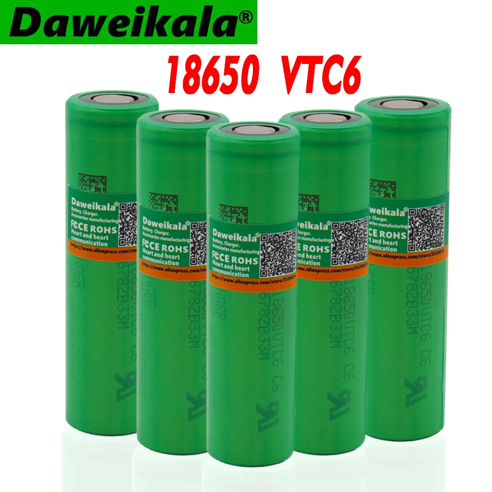100% original VTC6 3,7V 3000 mAh Li-ion batera 18650 para us18650 vtc6 3000 mAh batera juguetes de herramientas linterna
100% original VTC6 3,7V 3000 mAh Li-ion batera 18650 para us18650 vtc6 3000 mAh batera juguetes de herramientas linterna