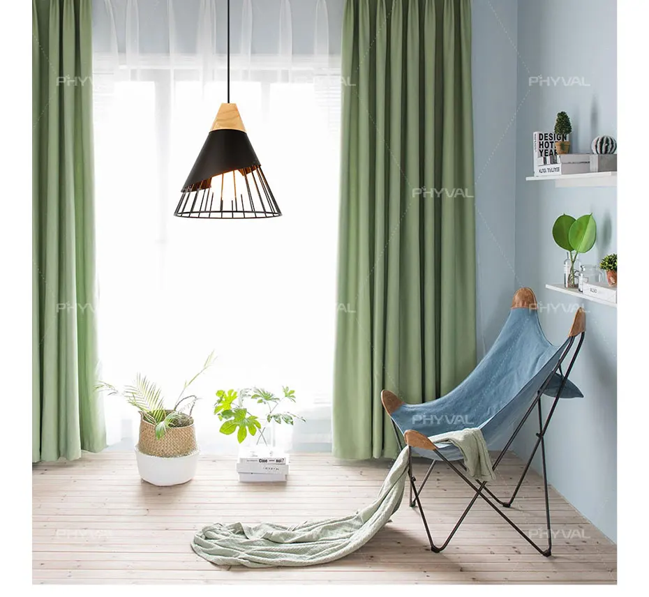 PHYVAL Pendant Lamp Modern E27 Pendant Lights Wood For Bedroom Hanging Lamp Nordic Aluminum Lampshade LED Bulb Kitchen Light PHYVAL Pendant Lamp Modern E27 Pendant Lights Wood For Bedroom Hanging Lamp Nordic Aluminum Lampshade LED Bulb Kitchen Light