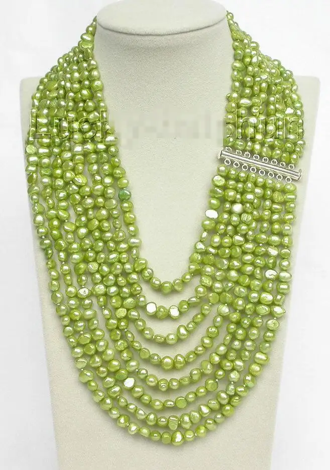 Hot sale new Style >>>>>17"-24" 8row baroque light green pearls necklace 925 silver clasp j8750
Hot sale new Style >>>>>17"-24" 8row baroque light green pearls necklace 925 silver clasp j8750