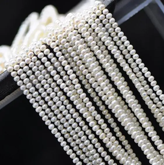 White Color Genuine Freshwater Pearl Loose Beads Rondelle 3-4MM One Full Strand DIY Jewelry Strand 
White Color Genuine Freshwater Pearl Loose Beads Rondelle 3-4MM One Full Strand DIY Jewelry Strand