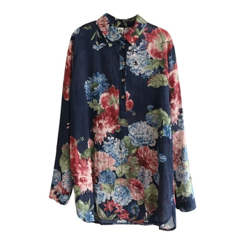 2019 summer new vintage women blouse and shirts floral loose long-sleeved cotton lady shirts outwear coat tops
2019 summer new vintage women blouse and shirts floral loose long-sleeved cotton lady shirts outwear coat tops