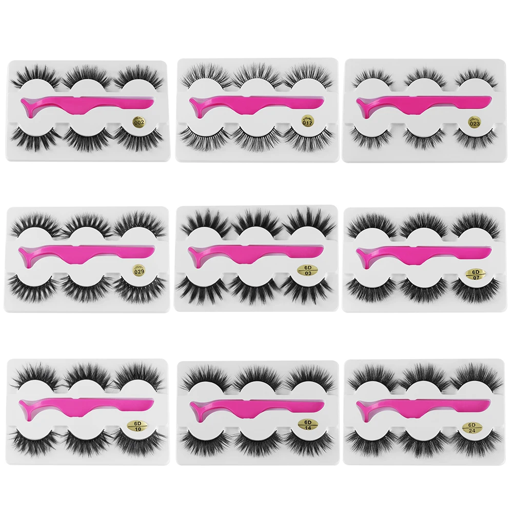 3 Pairs Mink Eyelashes with 1 tweezer/box Cruelty free Lashes Handmade Reusable Eyelashes Popular False Lashes Extension Tools
3 Pairs Mink Eyelashes with 1 tweezer/box Cruelty free Lashes Handmade Reusable Eyelashes Popular False Lashes Extension Tools