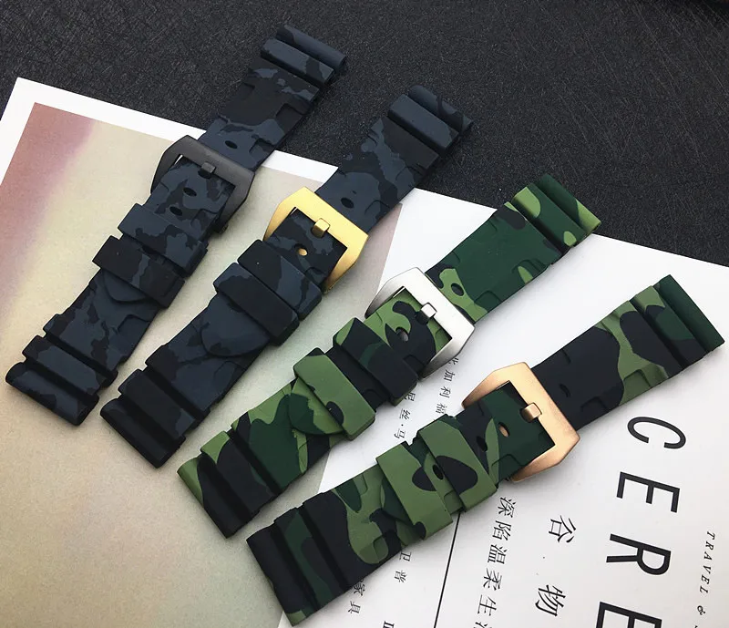 24mm 26mm Camo Grey Green camoflag Silicone Rubber watchband For Panerai strap for PAM111 for PAM441 Watch band buckle tool
24mm 26mm Camo Grey Green camoflag Silicone Rubber watchband For Panerai strap for PAM111 for PAM441 Watch band buckle tool
