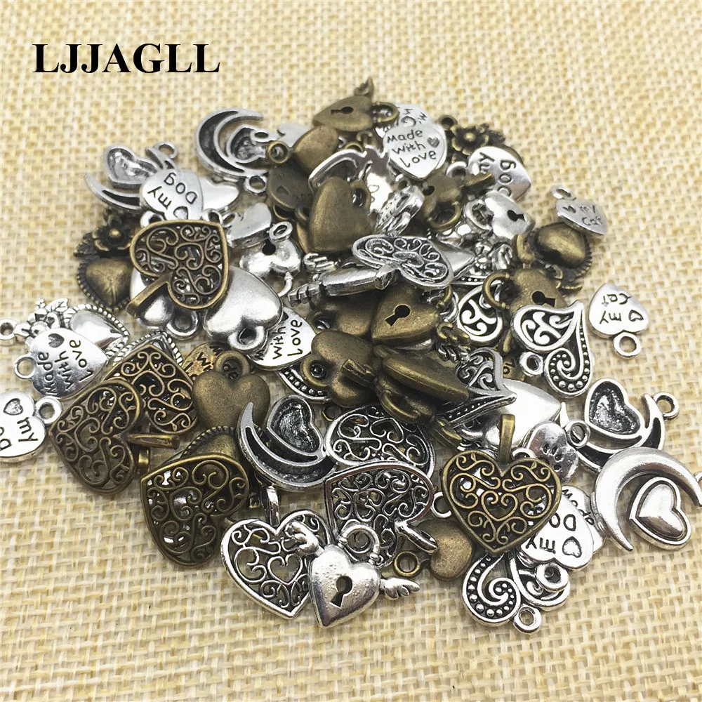 LJJAGLL 20pcs Metal Alloy Mixed 10Kinds Peach Hearts Pendants Necklace Diy Charm Love Jewelry Findings Fit Bracelet Making AX013
LJJAGLL 20pcs Metal Alloy Mixed 10Kinds Peach Hearts Pendants Necklace Diy Charm Love Jewelry Findings Fit Bracelet Making AX013