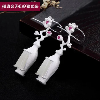 Long Fringe Statement Dangling Earring 100% Real 925 Sterling Silver Jewelry Women Mosaic Jade Plum blossom Drop Earring 2019 E7
Long Fringe Statement Dangling Earring 100% Real 925 Sterling Silver Jewelry Women Mosaic Jade Plum blossom Drop Earring 2019 E7