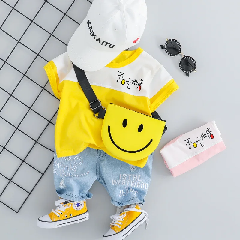 Toddler Yellow Baby Boy Clothes Outfit Short Sleeve T-shirt&Jeans Shorts 2pcs Newborn Set Infant Pink Little Girls Clothing Suit
Toddler Yellow Baby Boy Clothes Outfit Short Sleeve T-shirt&Jeans Shorts 2pcs Newborn Set Infant Pink Little Girls Clothing Suit