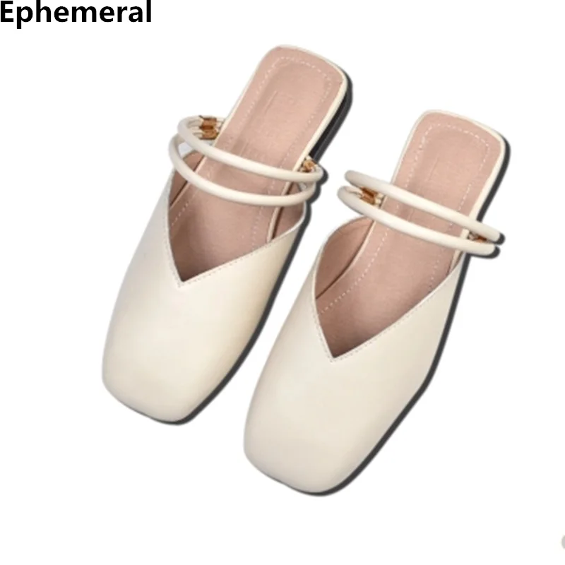 Фото Шлепанцы женские из микрофибры открытый верёвочный шнурок летние туфли с