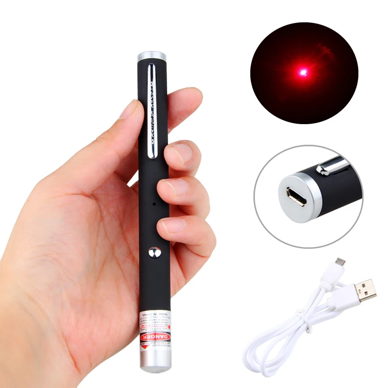 Red Laser Light Lazer Pointer Built-in Battery Rechargeable Powerful Military Visible 650nm Pointer Pen Beam Light with USB Line
Red Laser Light Lazer Pointer Built-in Battery Rechargeable Powerful Military Visible 650nm Pointer Pen Beam Light with USB Line