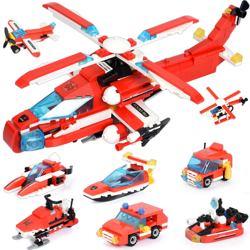 349pcs Fire Series Blocks 8 in 1 Vehicle Car Helicopter Building Blocks Compatible LegoINGly Bricks Enlighten Toys For Children
349pcs Fire Series Blocks 8 in 1 Vehicle Car Helicopter Building Blocks Compatible LegoINGly Bricks Enlighten Toys For Children