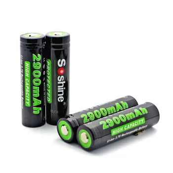 Soshine 18650P 18650 3.7V 2900mAh Li-ion Rechargeable Battery with Protection (4pcs)
Soshine 18650P 18650 3.7V 2900mAh Li-ion Rechargeable Battery with Protection (4pcs)