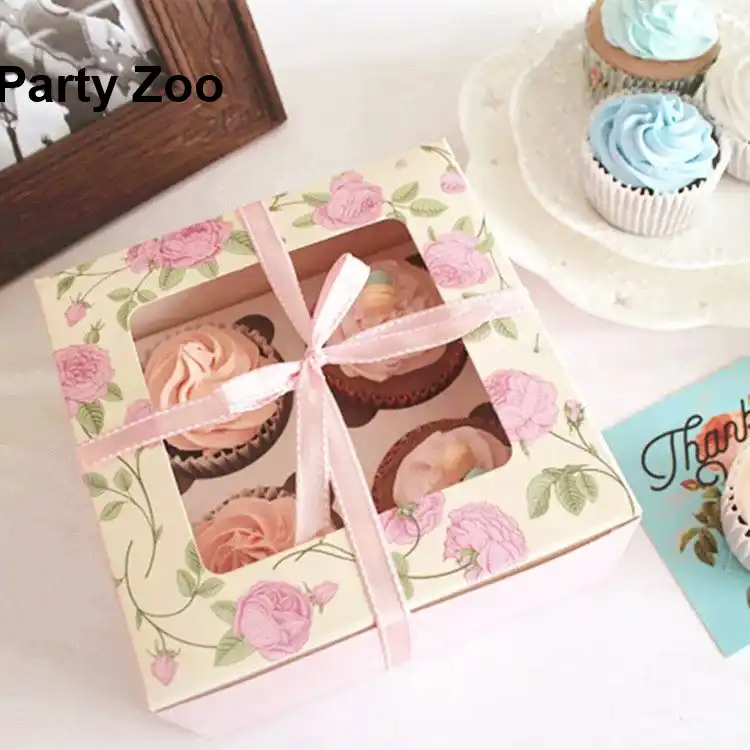 box purple flower & rose series muffin moon cake gift box inlay