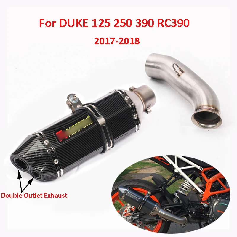 Slip on Duke 125 250 390 Motorcycle Exhaust System Dual Muffler Pipe Mid Connect Link Pipe for 2017-2018 KTM 125 250 390 Duke
Slip on Duke 125 250 390 Motorcycle Exhaust System Dual Muffler Pipe Mid Connect Link Pipe for 2017-2018 KTM 125 250 390 Duke