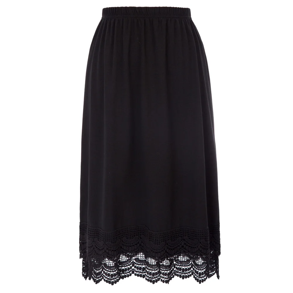 Grace Karin Women's Skirts Comfortable Elastic Waist Lace Trim Cotton Skirt Extender Summer Elegant Knee Length Lady Petticoat Grace Karin Women's Skirts Comfortable Elastic Waist Lace Trim Cotton Skirt Extender Summer Elegant Knee Length Lady Petticoat