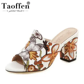 TAOFFEN Women Real Leather Summer Beach Party Sandals Flowers High Quality Square Heels Wedding Office Shoes Women Size 33-43
TAOFFEN Women Real Leather Summer Beach Party Sandals Flowers High Quality Square Heels Wedding Office Shoes Women Size 33-43
