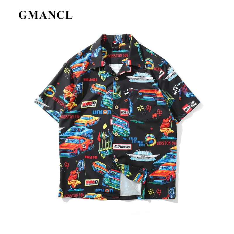 Mens Streetwear Hip hop Harajuku style Hawaiian Short sleeve Shirts Summer Full body Racing car printed male Casual Shirts
Mens Streetwear Hip hop Harajuku style Hawaiian Short sleeve Shirts Summer Full body Racing car printed male Casual Shirts