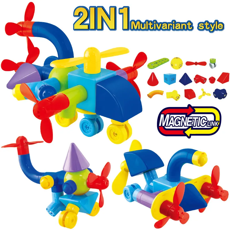 2 IN 1 Changeable Magnet Designer Toys For Kids Magnetic Pipe Building Block Aircraft Children DIY Educational Construction Toys
2 IN 1 Changeable Magnet Designer Toys For Kids Magnetic Pipe Building Block Aircraft Children DIY Educational Construction Toys