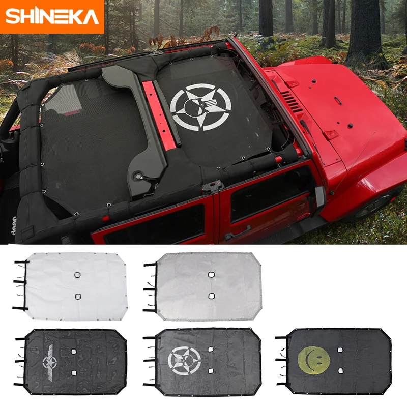 SHINEKA Top Sunshade Mesh Car Cover Roof UV Proof Protection Net for Jeep Wrangler JK 2 Door and 4 Door Car Accessories Styling
SHINEKA Top Sunshade Mesh Car Cover Roof UV Proof Protection Net for Jeep Wrangler JK 2 Door and 4 Door Car Accessories Styling