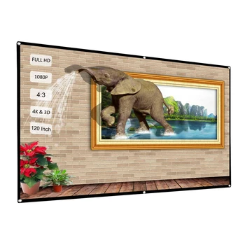 120 INCH Projector Screen 4:3 Foldable Home Theater White Portable 3D HD Home Theater Wall mounted
120 INCH Projector Screen 4:3 Foldable Home Theater White Portable 3D HD Home Theater Wall mounted