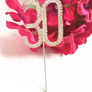 Rhinestone Silver Number 30 Cake Cupcake Topper Top Thirty 30th Birthday Anniversary party decoration kits
Rhinestone Silver Number 30 Cake Cupcake Topper Top Thirty 30th Birthday Anniversary party decoration kits