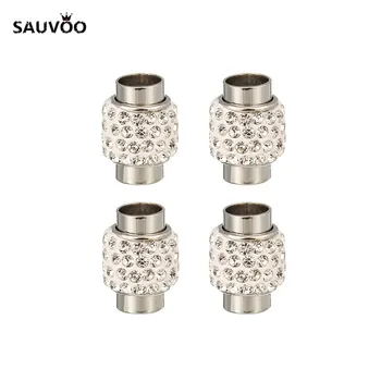 Sauvoo 10pcs/lot Rhinestone Crystal Magnetic Clasps Fit for 5mm 6mm 7mm Round Leather Cord End Clasps DIY Jewelry Making F875
Sauvoo 10pcs/lot Rhinestone Crystal Magnetic Clasps Fit for 5mm 6mm 7mm Round Leather Cord End Clasps DIY Jewelry Making F875