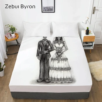 3D HD Print Fitted Sheet,Bed Sheet With Elastic Twin/Full/Queen/King/Custom,Mr&Ms Skull marry Mattress Cover 150/180/160x200
3D HD Print Fitted Sheet,Bed Sheet With Elastic Twin/Full/Queen/King/Custom,Mr&Ms Skull marry Mattress Cover 150/180/160x200