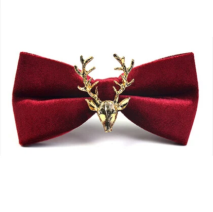 Image Stylish Design Golden Deer Red Bow Tie Fashion Lovely  Personality Butterfly Men Bowties For Party