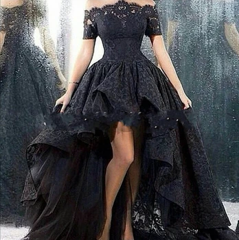 2017 shoulder length short short sleeve black evening dress lace layer before returning to a special moment for a long time 
2017 shoulder length short short sleeve black evening dress lace layer before returning to a special moment for a long time