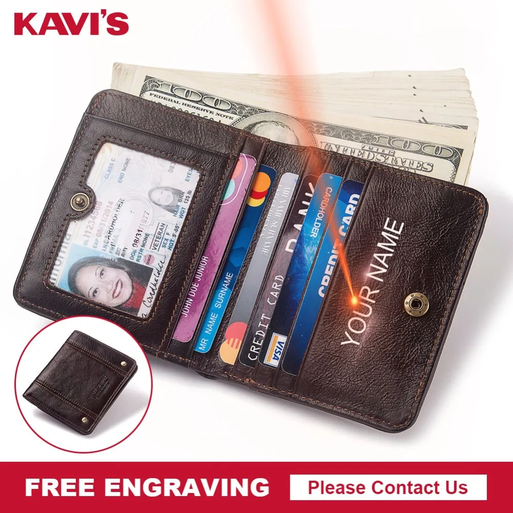 KAVIS 100% Free Engravig Genuine Leather Wallet Men Coin Purse Male Cuzdan PORTFOLIO Portomonee Slim Man ID Card Holder Bank
KAVIS 100% Free Engravig Genuine Leather Wallet Men Coin Purse Male Cuzdan PORTFOLIO Portomonee Slim Man ID Card Holder Bank