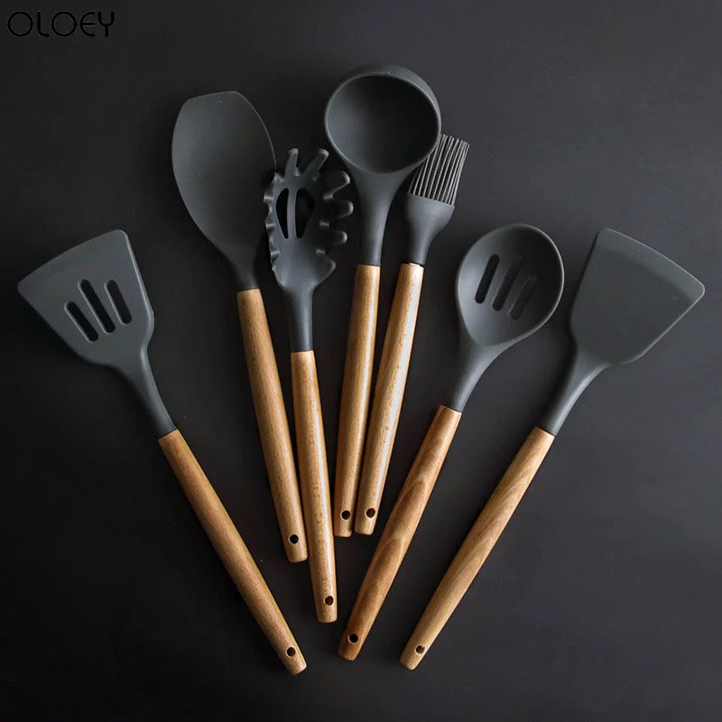 OLOEY 8 Piece Set Cooking Silicone Spatula Heat-resistant Soup Spoon Non-stick Special Cooking Shovel Kitchen Tools
OLOEY 8 Piece Set Cooking Silicone Spatula Heat-resistant Soup Spoon Non-stick Special Cooking Shovel Kitchen Tools