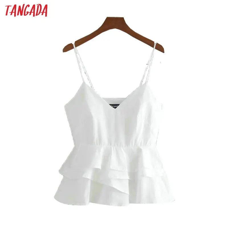 Tangada Women Ruffles Tops Sexy V-neck Tanks Side Zipper Strappy Backless Camisole Short Tops 2017 White Camis 3D01
Tangada Women Ruffles Tops Sexy V-neck Tanks Side Zipper Strappy Backless Camisole Short Tops 2017 White Camis 3D01