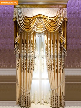 Custom curtains high-end embroidery high window thick yellow coffee chenille cloth blackout curtain tulle valance drape B454
Custom curtains high-end embroidery high window thick yellow coffee chenille cloth blackout curtain tulle valance drape B454