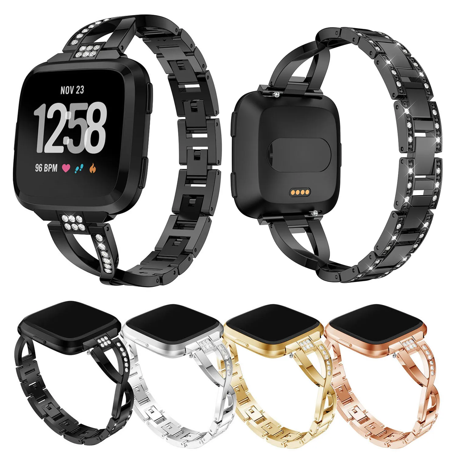 For Fitbit Versa Bands Bling Stainless Steel Band with Rhinestones Diamond Bracelet Strap for Fitbit Versa Smart Watch
For Fitbit Versa Bands Bling Stainless Steel Band with Rhinestones Diamond Bracelet Strap for Fitbit Versa Smart Watch