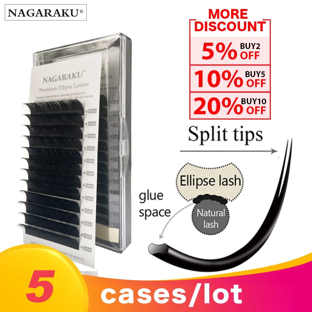 NAGARAKU 5 cases Flat Ellipse Eyelashes Extensions Split Tips ellipse Shaped individual soft natural False Eyelashes Faux mink
NAGARAKU 5 cases Flat Ellipse Eyelashes Extensions Split Tips ellipse Shaped individual soft natural False Eyelashes Faux mink