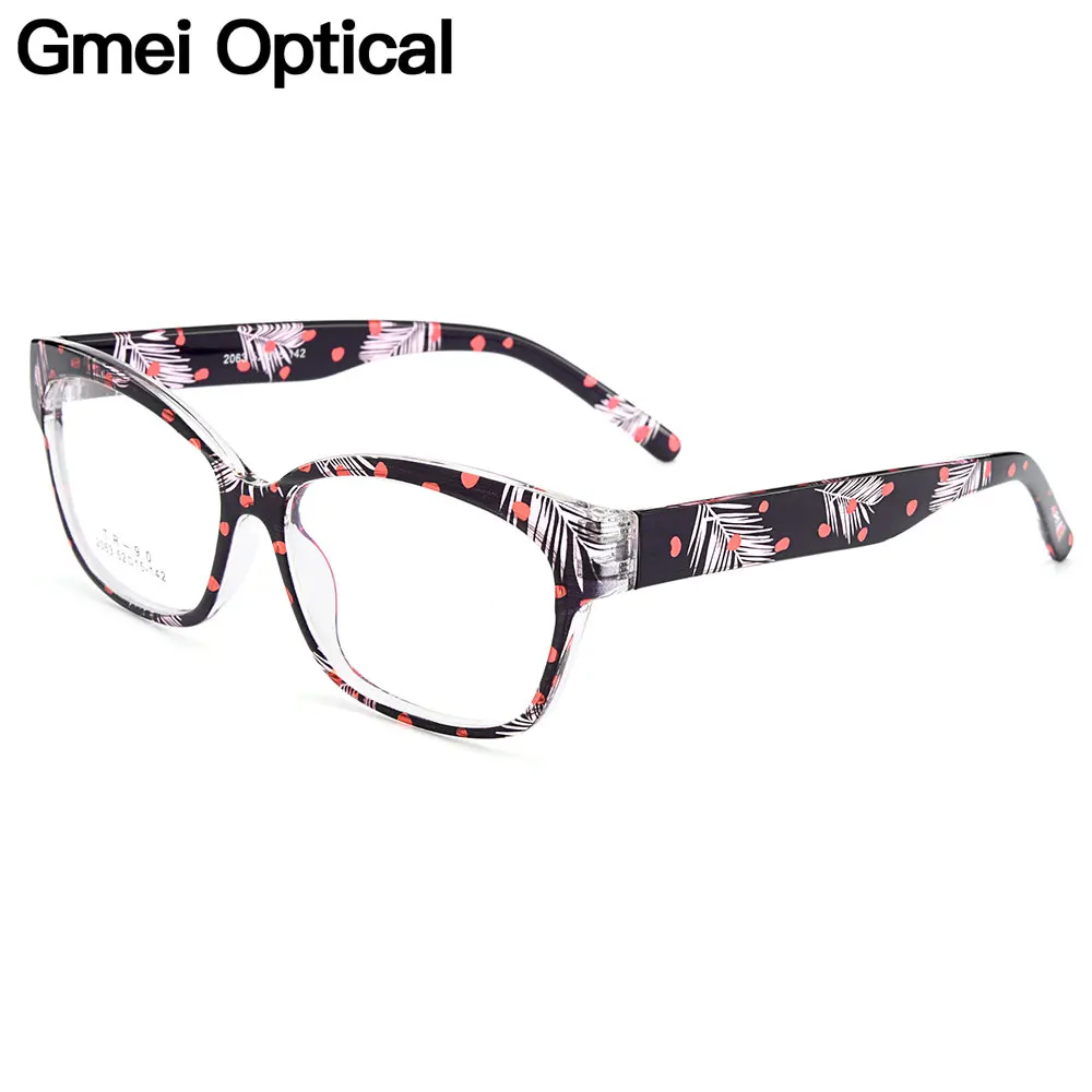

Gmei Optical Urltra-Light TR90 Full Rim Optical Eyeglasses Frame With Flowers Women's Plastic Myopia Presbyopia Spectacles M2063